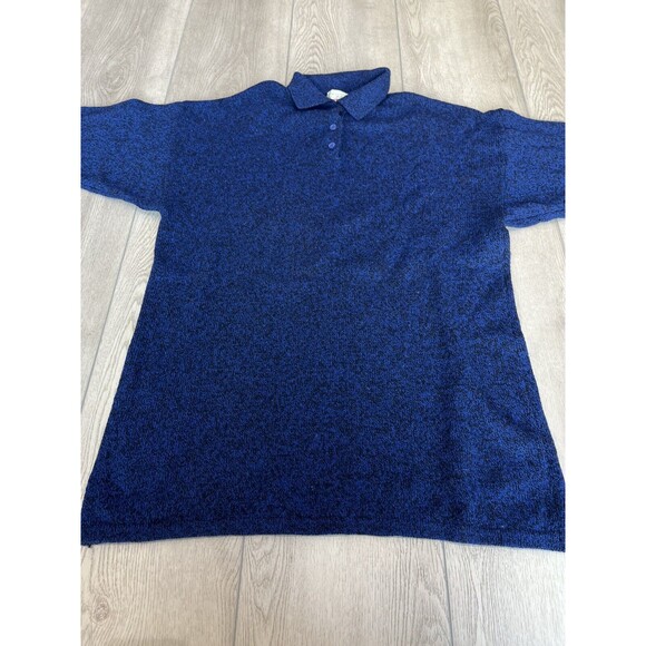 United Colours of Benetton Polo Sweater Shetland Wool Italy VTG | Blue | Size XL - Picture 3 of 15